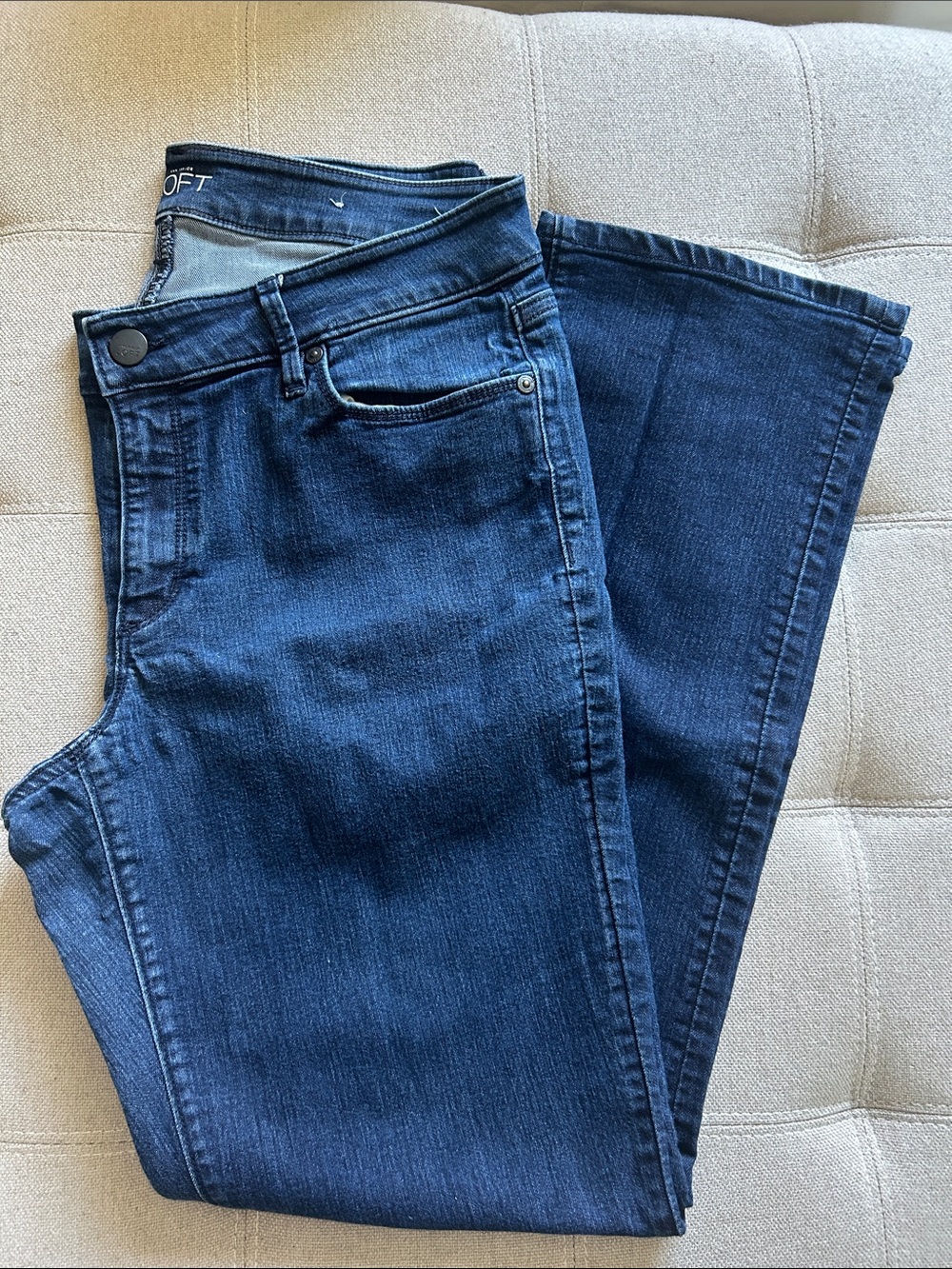 Medium-dark wash curvy straight jeans